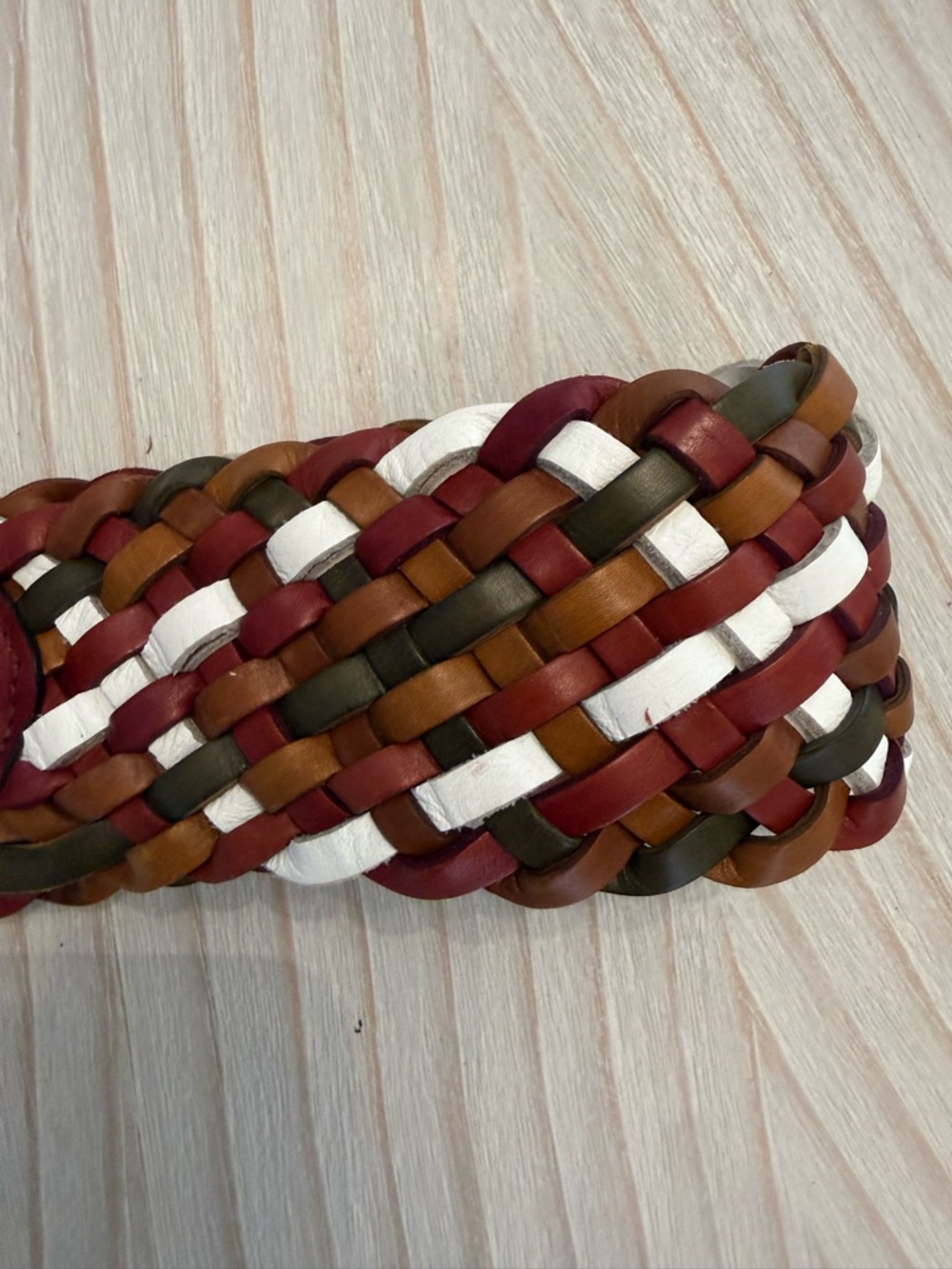 Joan & David Multicolor Braided Leather Belt with Brown Strap - Picture 3 of 8